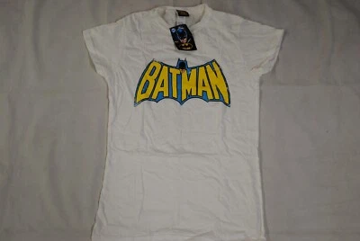 BATMAN DISTRESSED COMIC LOGO LADIES SKINNY T SHIRT NEW OFFICIAL RARE - Image 1 of 4