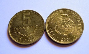 5 Colones Münzen (Costa Rica) 200 Stück 1995-2001, zirkuliert - Bild 1 von 2