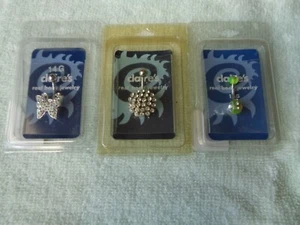   Nuevo CLAIRE'S (3) Joyería de Cuerpo Real con Juegos Brillantes Cristal Genuino 14G - Imagen 1 de 12