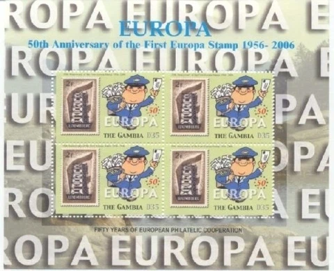 Gambia 2005 - 50th Anniv. of the 1st Europa Stamp - Sheet of 4 Scott #2970 - MNH Cover