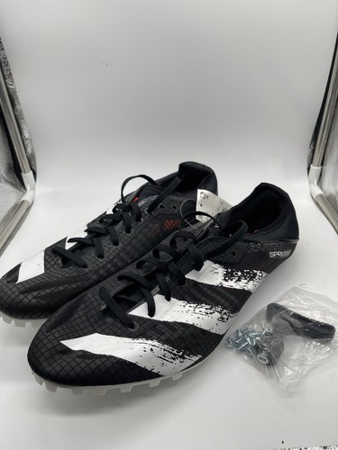 NUOVE scarpe da corsa Adidas Sprintstar Spikes da donna nere bianche taglia 12 5