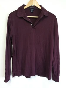 Lands End Herren Langarm Poloshirt Oberteil 100 % Supima Baumwolle Größe M Ref 0011 - Bild 1 von 5