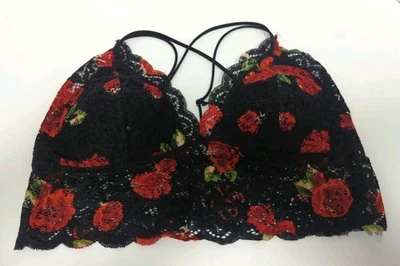 Lencería Bralette True Rue 21 Mujer Encaje Estampado Rosa Roja Talla L Foto 1 de 4