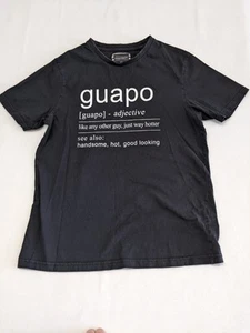 Men's "Guapo" Denim & Flower Ricky Singh T Shirt Small Black AWESOME! - Picture 1 of 8