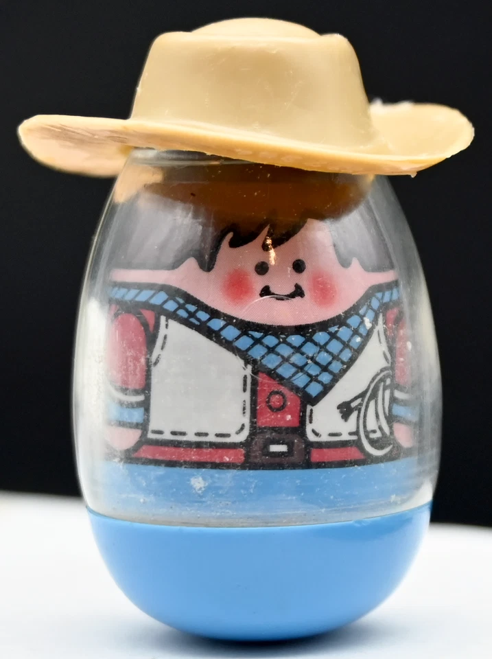 De colección 1974 Hasbro Weebles Vaquero Western Boy Azul con Sombrero Tostado - ¡Raro! Foto 1 de 4