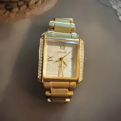 Citizen Eco-Drive W/ 22 Genuine Diamonds Deco Ladies Watch B035 - Image 1 of 4