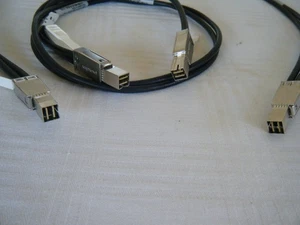 2 x EMC 038-004-378-01 1Mtr SFF-8644 to SFF-8644 SAS Cables. USED - Picture 1 of 8