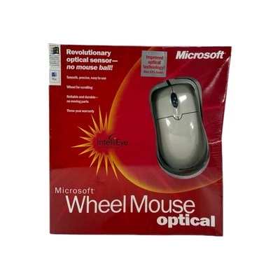 Microsoft Wheel Mouse Optical ~ USB & PS/2 Compatible ~ New Sealed - Image 1 of 4