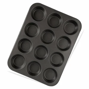 Set Of 3 Nonstick 12 Cup Muffin Tray Dishwasher Safe Premium Bakeware Muffins - Picture 1 of 8