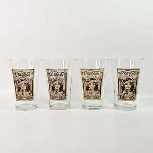 Coca-Cola Trade-Marked Flair Glass 16 oz Recreation 1900's Archives Set of 4 - Picture 1 of 12