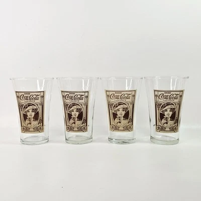Coca-Cola Trade-Marked Flair Glass 16 oz Recreation 1900's Archives Set of 4 - Image 1 of 4
