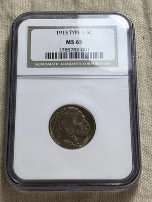 1913 Type 1 Buffalo Nickel NGC MS65 First Year of Issue - Image 1 of 4