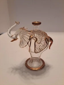 24 Kt getrimmtes feines ägyptisches Glas mundgeblasen 4x4 Elefant skurrile Eleganz - Bild 1 von 9