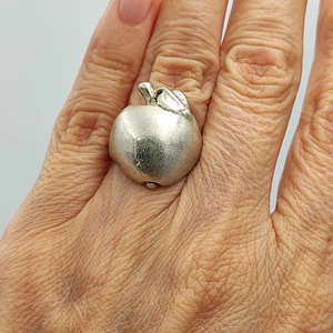 Vintage 925 silver ring. Apple ring. Apple Handmade Poland Gdansk 7.9 g - Picture 1 of 11