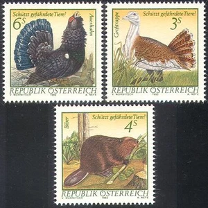 Austria 1982 Capercaillie/Bustard/Beaver/Birds/Animals/Nature  3v set (n23131) - Picture 1 of 1