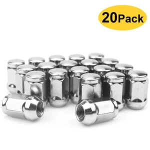 Chrome Jeep Lug Nuts 1/2-20 Thread  For Jeep Wrangler Cherokee Commander 20Pcs - Picture 1 of 6