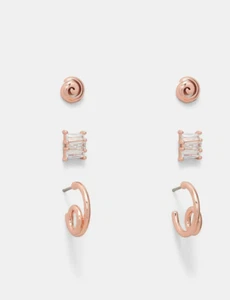 Mimco Stardom Earrings THREE PIECE Set-Rose Gold NWT - Picture 1 of 9
