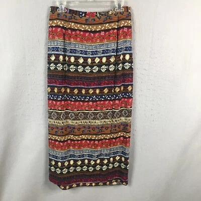 Maxi Falda Stonebridge De Colección Para Mujer 12 Roja Negra Azteca Étnica del Suroeste Foto 1 de 4