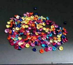 Natural Mix Color Sapphire 3 mm Cut Round 200 Piece Certified Loose Gemstone Lot - Picture 1 of 5