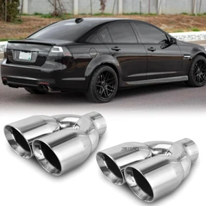 2.5" to 3.5" Quad Exhaust Tip Double Wall Pipe For Pontiac G6 G8 GT GTO LS1 LS2 - Picture 1 of 21