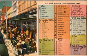 AK Beschäftigte Personen Korrespondenz Straßenszene Leinen verschickt 1946 - Bild 1 von 2