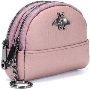 Women Zip Around Coin Purse Genuine Leather Change Pouch Front Pocket Wallet USA - Picture 1 of 6