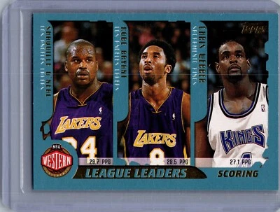 2001-02 Topps NBA League Leaders Kobe Bryant Shaquille Oneal Allen Iverson #215 - Image 1 of 2