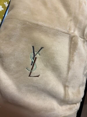YSL Embroidered Logo Cosy Fleece Blanket - Image 1 of 4