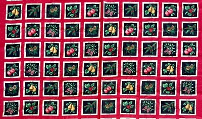 Panel navideño vintage 1994 tela tradiciones 25" x 45" tela de algodón 60 bloques Foto 1 de 3