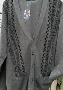 Cardigan Jacquard Con Botones Kingsize Invicta En Carbón 2XL 3XL 4XL 5XL - Imagen 1 de 2