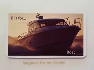 ALFABETO DE APRENDIZAJE PARA NIÑOS ""B es para barco"" IMÁN NEVERA - M528 F - Imagen 1 de 1