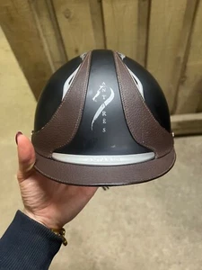 bombe Antarès noir avec cuir brun, taille S (54-56,5) - Photo 1/8