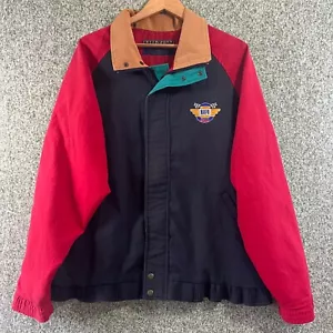 Vintage NAPA 500 Jacke Herren Extra Large Vintage Blau Farbblock Reißverschluss Hilton - Bild 1 von 8