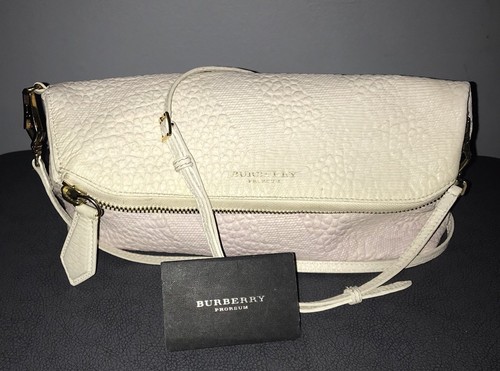 Autentica borsa pochette BURBERRY Prorsum Check petalo pelle ombreggiata