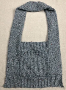 Zara Little Bag Handbag Knit Stretch Pocket Light Blue Woman Size 8-9 - Picture 1 of 10