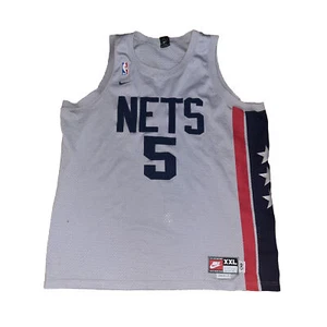 Jason Kidd #5 NJ Nets Gray Stars Swingman Jersey, Nike Rewind 80, XXL +2 Length - Picture 1 of 8