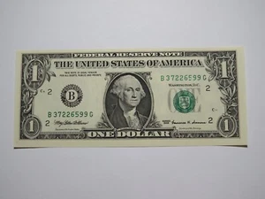 $1 1999 Minor Wet Ink Transfer Error Federal Reserve Bank Note Bill UNC+ - Picture 1 of 2