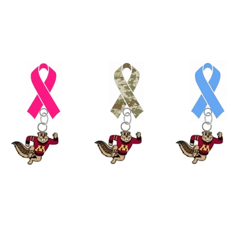 Minnesota Gophers Mascot Ribbon Lapel Pin Pink Breast Cancer Blue Camo Military Cover