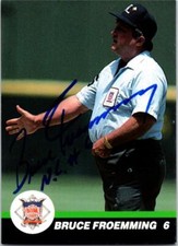 Bruce Froemming signed baseball card (NL Umpire) 1989 T&M Sports Cards #6