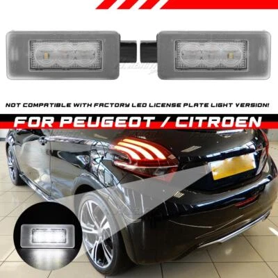 LED License Number Plate Light Lamps For Peugeot 208 2008 308 508 SW 3008 5008 - image 1 of 4