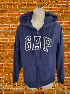 GAP SUDADERA CON CAPUCHA AZUL MARINO CREMALLERA MEDIANA CHAQUETA DEPORTIVA LOGOTIPO ACTIVO INFORMAL SUÉTER PARA MUJER - Imagen 1 de 4