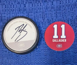 NHL MONTREAL CANADIENS AUTOGRAPHED BRENDAN GALLAGHER MYSTERY PUCK 2021-22 SEASON - Picture 1 of 3
