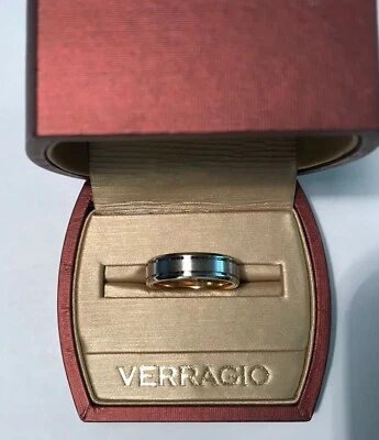 Alianza de boda Verragio VW-6028 6 mm oro blanco 14k para hombre 7,5 Foto 1 de 4