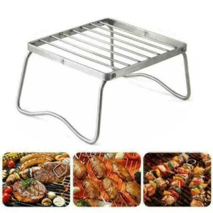 Klappbarer Grillrost aus Edelstahl Grillgitter zum Aufstellen Strandgrill Rost - Bild 1 von 10
