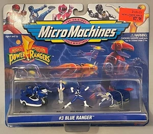 1994 Micro Machines Mighty Morphin #3 Blue Power Ranger Triceratops Dinozord NEW - Picture 1 of 4