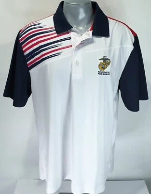 Monterey Club Dry Swing XL 高尔夫 Polo 衫海军蓝红色白色传奇高尔夫俱乐部男式 — 第 1/4 张图片