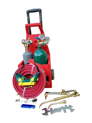 HVAC Victor Type Welding & Cutting Torch Kit W/ DOT Oxygen Acetylene Tanks - Image 1 of 4