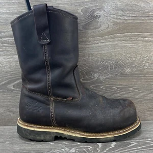 Thorogood Mens Pull-On Composite Steel Safety Toe Work Brown Leather Boots 12 EE - Picture 1 of 12