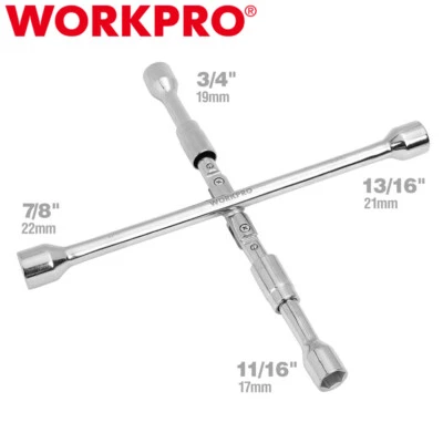 WORKPRO 14 Inch Universal Folding Lug Wrench 4-Way Tire Iron Wrench Cross Wrench - Image 1 of 4
