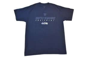 Mens Reebok NFL Equipment Seattle Seahawks Football Navy Blue Shirt New S, L - Picture 1 of 5